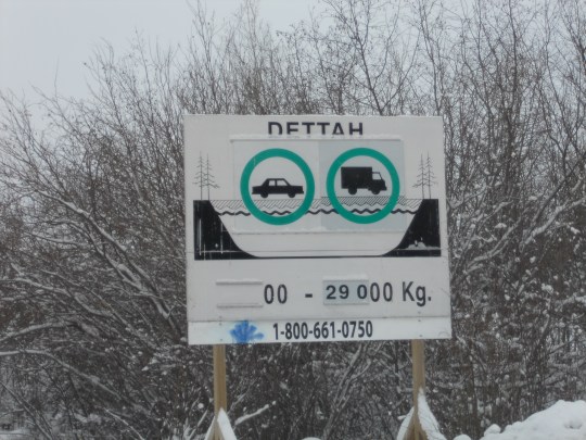 Ice road entrance