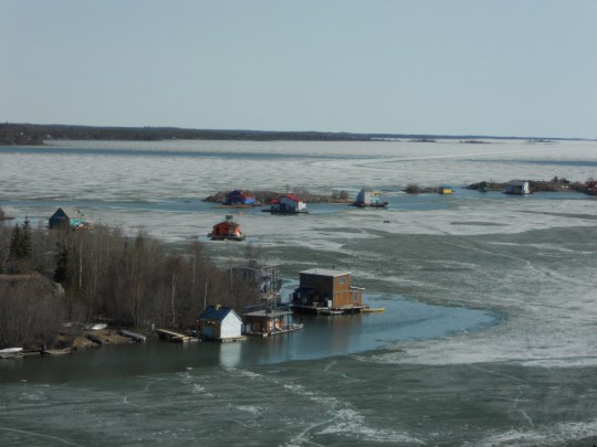 House boats on Yellowknife Bay