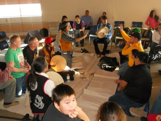 Dene hand games - guessing team on left