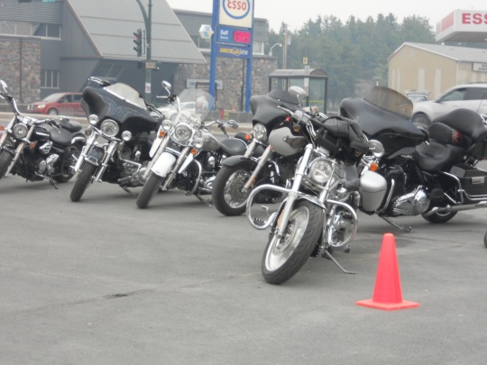 Motorbikes on display